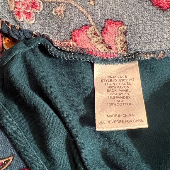 Daniel Rainn Teal and Pink Floral Blouse - Picture 4 of 4